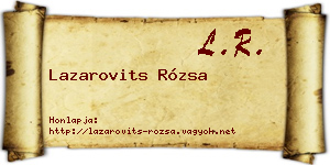 Lazarovits Rózsa névjegykártya