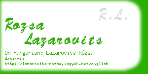 rozsa lazarovits business card